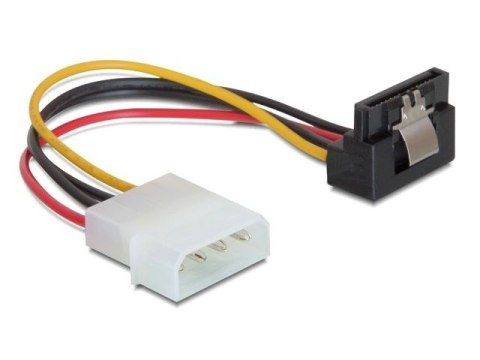KABEL ZASILAJĄCY WEWNĘTRZNY MOLEX(M)->SATA(F) 15CM KĄTOWY DÓŁ METALOWY ZATRZASK DELOCK