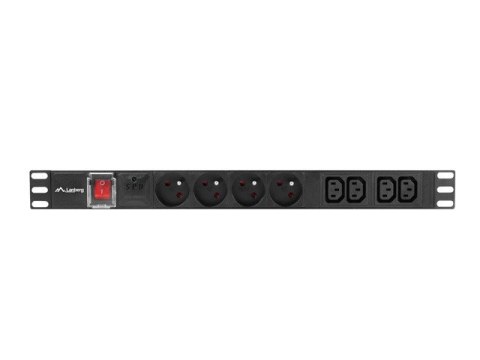 LISTWA ZASILAJĄCA RACK PDU 19" LANBERG 1U 16A 4X 230V PL 4X IEC C13 2M CZARNA