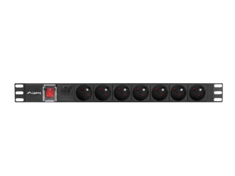 LISTWA ZASILAJĄCA RACK PDU 19" LANBERG 1U 16A 7X 230V PL 2M CZARNA