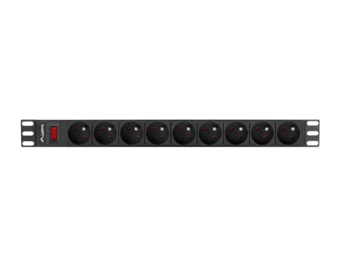 LISTWA ZASILAJĄCA RACK PDU 19" LANBERG 1U 16A 9X 230V PL 3M CZARNA