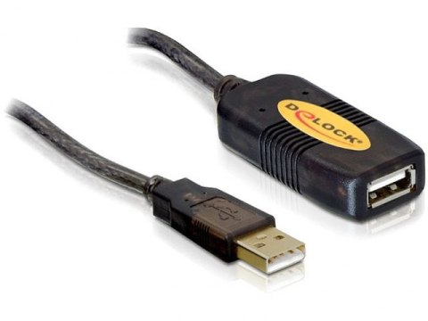 PRZEDŁUŻACZ USB-A M/F 2.0 10M AKTYWNY CZARNY DELOCK