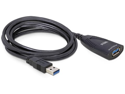 PRZEDŁUŻACZ USB-A M/F 3.0 5M AKTYWNY CZARNY DELOCK