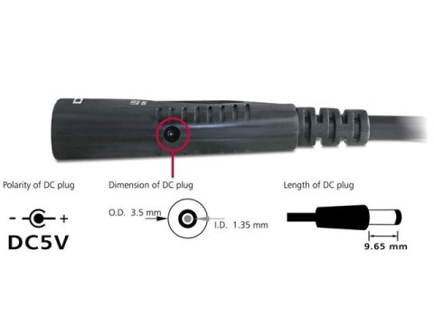 PRZEDŁUŻACZ USB-A M/F 3.0 5M AKTYWNY CZARNY DELOCK