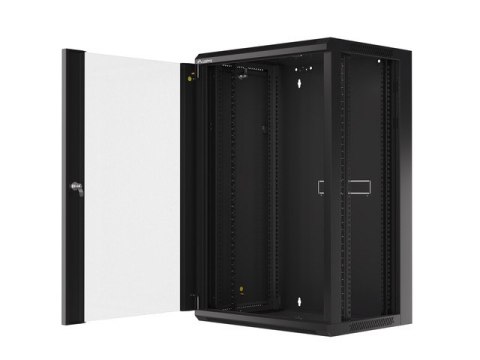 SZAFA INSTALACYJNA RACK WISZĄCA 19" 18U 570X450 SZYBKI MONTAŻ CZARNA LANBERG (FLAT PACK)