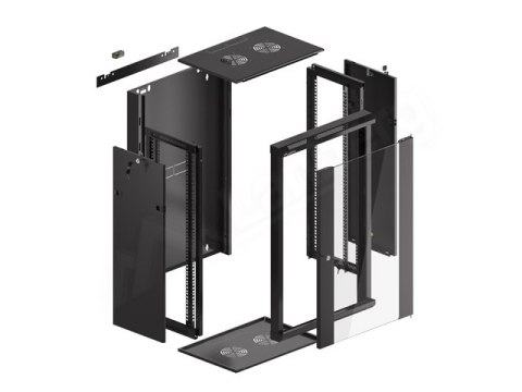 SZAFA INSTALACYJNA RACK WISZĄCA 19" 18U 570X450 SZYBKI MONTAŻ CZARNA LANBERG (FLAT PACK)