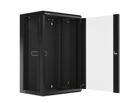 SZAFA INSTALACYJNA RACK WISZĄCA 19" 18U 570X450 SZYBKI MONTAŻ CZARNA LANBERG (FLAT PACK)