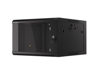 SZAFA INSTALACYJNA RACK WISZĄCA 19" 6U 570X600 SZYBKI MONTAŻ CZARNA LANBERG (FLAT PACK)