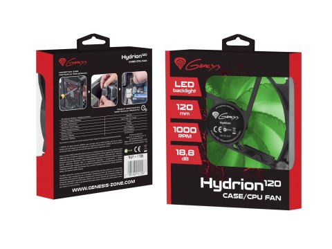 WENTYLATOR GENESIS HYDRION 120 GREEN LED 120MM