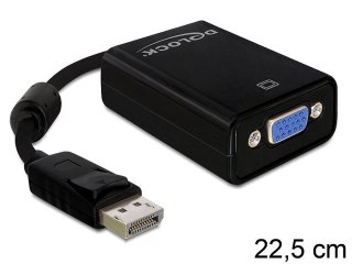 ADAPTER DISPLAYPORT(M) 1.2->VGA(F) NA KABLU 12CM CZARNY DELOCK