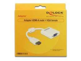 ADAPTER HDMI(M)->VGA(F) NA KABLU 25CM BIAŁY DELOCK
