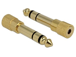 ADAPTER JACK STEREO(M) 6.35MM->JACK STEREO MINI(F) 3.5MM METALOWY DELOCK