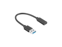 ADAPTER USB-C(F) 3.1->USB-A(M) NA KABLU 15CM CZARNY LANBERG