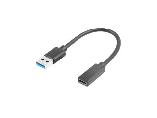 ADAPTER USB-C(F) 3.1->USB-A(M) NA KABLU 15CM CZARNY LANBERG