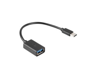 ADAPTER USB-C(M)->USB-A(F) 2.0 15CM OTG CZARNY LANBERG