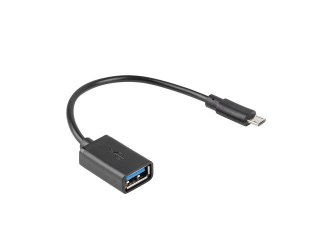 ADAPTER USB MICRO(M) 2.0->USB-A(F) 15CM OTG CZARNY LANBERG