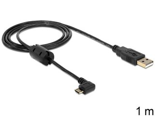 KABEL USB MICRO(M) KĄTOWY 270" PRAWO->USB-A(M) 2.0 1M CZARNY FERRYT DELOCK