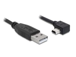KABEL USB MINI(M) KĄTOWY LEWO->USB-A(M) 2.0 2M CZARNY DELOCK