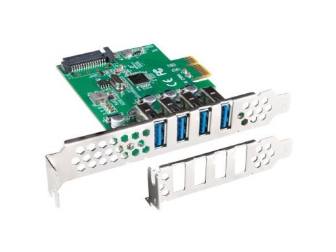 KARTA PCI EXPRESS X1->4X USB-A 3.1 GEN1 ŚLEDŹ LOW PROFILE LANBERG