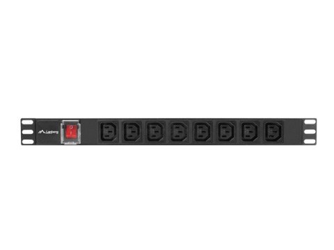 LISTWA ZASILAJĄCA RACK PDU 19" LANBERG 1U 16A 2M 8X IEC C13 CZARNA C20