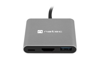 MULTIPORT ADAPTER NATEC FOWLER MINI USB-C->USB 3.0, HDMI 4K, USB-C PD