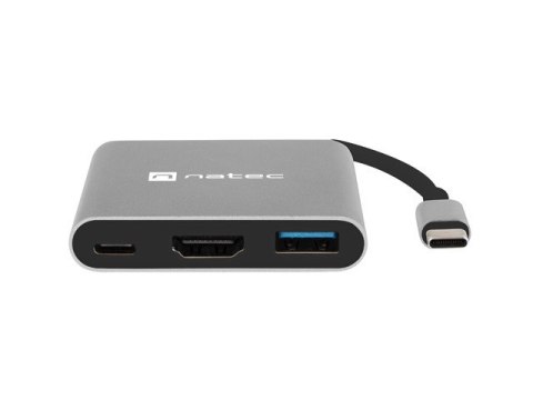 MULTIPORT ADAPTER NATEC FOWLER MINI USB-C->USB 3.0, HDMI 4K, USB-C PD