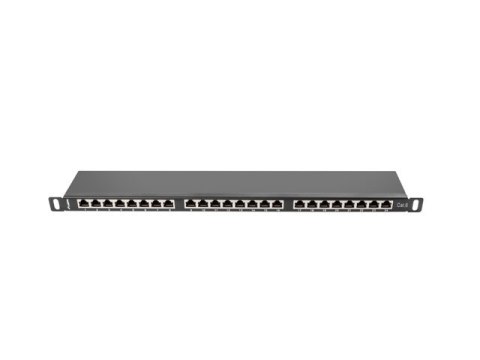 PATCH PANEL 24 PORT 0.5U 19" KAT.6 EKRANOWANY CZARNY LANBERG