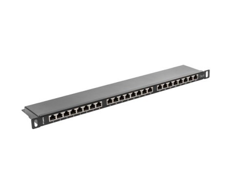 PATCH PANEL 24 PORT 0.5U 19" KAT.6 EKRANOWANY CZARNY LANBERG