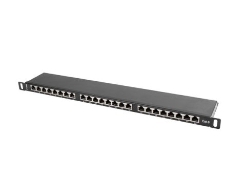 PATCH PANEL 24 PORT 0.5U 19" KAT.6 EKRANOWANY CZARNY LANBERG