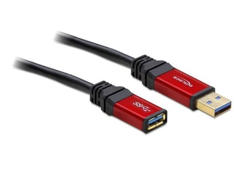 PRZEDŁUŻACZ USB-A M/F 3.0 2M CZARNY PREMIUM DELOCK