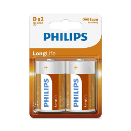 Philips Long Life Baterie D R20 LR20 cynkowe 2 sztuki