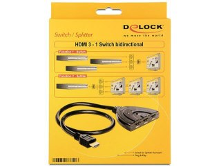 SWITCH VIDEO DELOCK 3X HDMI BIDIRECTIONAL 60CM CZARNY