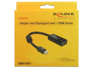 ADAPTER DISPLAYPORT MINI(M) 1.1->HDMI(F) NA KABLU 12CM CZARNY DELOCK