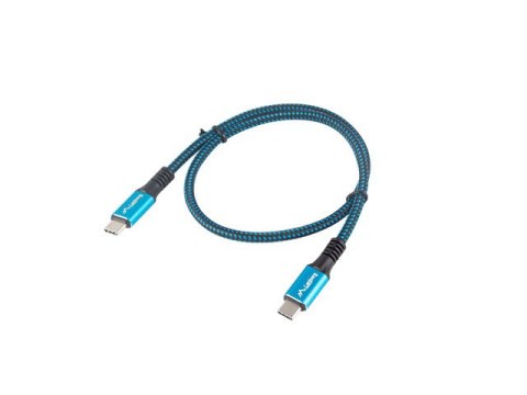 KABEL USB-C M/M USB4 0.5M 100W 8K 30HZ CZARNO-NIEBIESKI LANBERG