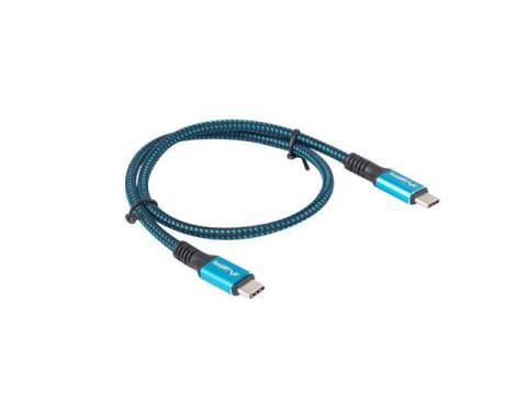 KABEL USB-C M/M USB4 0.5M 100W 8K 30HZ CZARNO-NIEBIESKI LANBERG