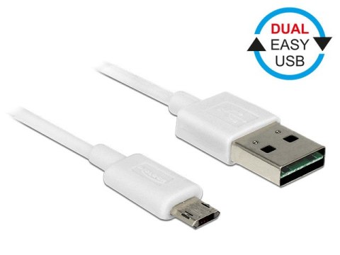 KABEL USB MICRO(M)->USB-A(M) 2.0 1M DUAL EASY-USB-BIAŁY DELOCK