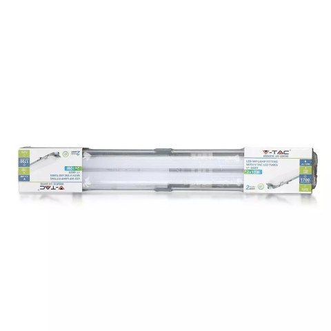 Oprawa Hermetyczna LED V-TAC PC/PC 2x150cm (2 x 22W) (Tuby LED w zestawie) VT-15022 6400K 4000lm