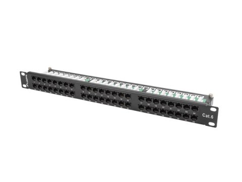 PATCH PANEL 48 PORT 1U 19" KAT.6 CZARNY LANBERG