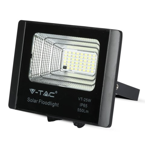 Projektor LED Solarny V-TAC 12W Czarny IP65, Pilot, Timer VT-25W 6000K 550lm