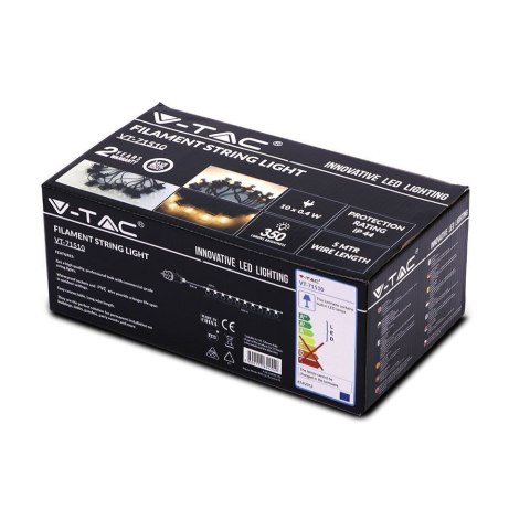 Girlanda Ogrodowa V-TAC (sznur) 6W LED 5 metrów 10 żarówek 0,4W Filament VT-71510 3000K 350lm