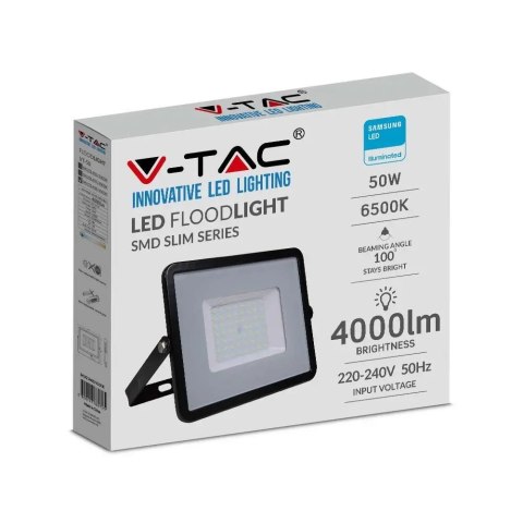 Projektor LED V-TAC 50W SAMSUNG CHIP Czarny VT-50 6500K 4000lm 5 Lat Gwarancji