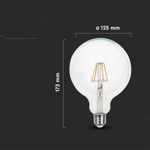 Żarówka LED 10W Filament E27 Kula Glob G125 V-TAC VT-1979 3000K 1055lm