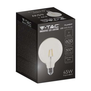 Żarówka LED 6W Filament E27 Kula Glob G125 V-TAC VT-1983 3000K 600lm