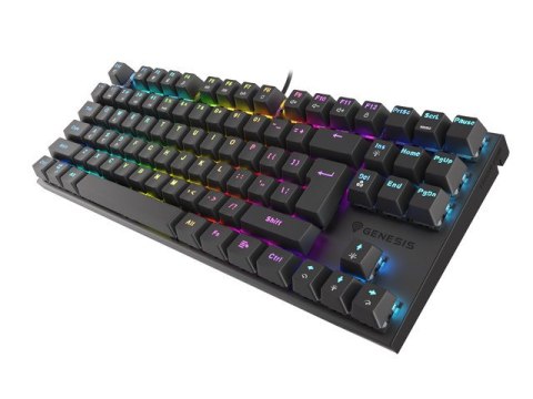 KLAWIATURA DLA GRACZY GENESIS THOR 303 TKL BLACK US PODŚWIETLENIE RGB MECHANICZNA RED S (PO TESTACH)