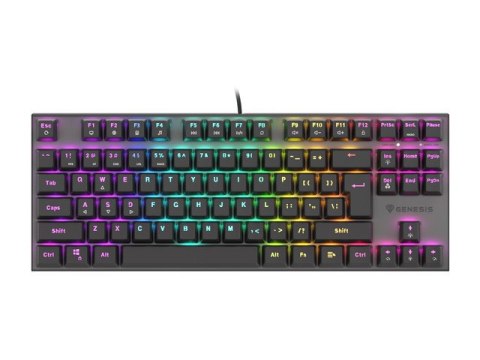 KLAWIATURA DLA GRACZY GENESIS THOR 303 TKL BLACK US PODŚWIETLENIE RGB MECHANICZNA RED S (PO TESTACH)