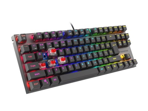 KLAWIATURA DLA GRACZY GENESIS THOR 303 TKL BLACK US PODŚWIETLENIE RGB MECHANICZNA RED S (PO TESTACH)