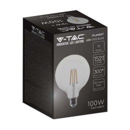 Żarówka LED V-TAC 12W Filament E27 Kula Glob G125 VT-2143 3000K 1521lm