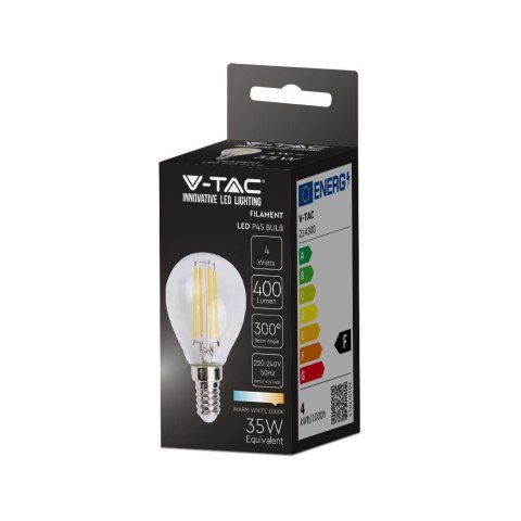 Żarówka LED V-TAC 4W Filament E14 P45 Kulka VT-1996 3000K 400lm