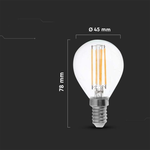 Żarówka LED V-TAC 4W Filament E14 P45 Kulka VT-1996 3000K 400lm