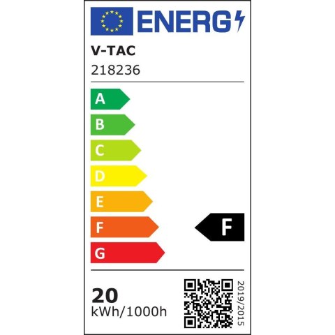 Oprawa Ścienna V-TAC 20W LED Ukośna Szara IP65 VT-8055-N 3000K 2050lm