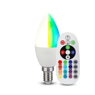 Żarówka LED V-TAC 4,8W E14 Świeczka Pilot VT-2214-N-1 RGB+4000K 320lm